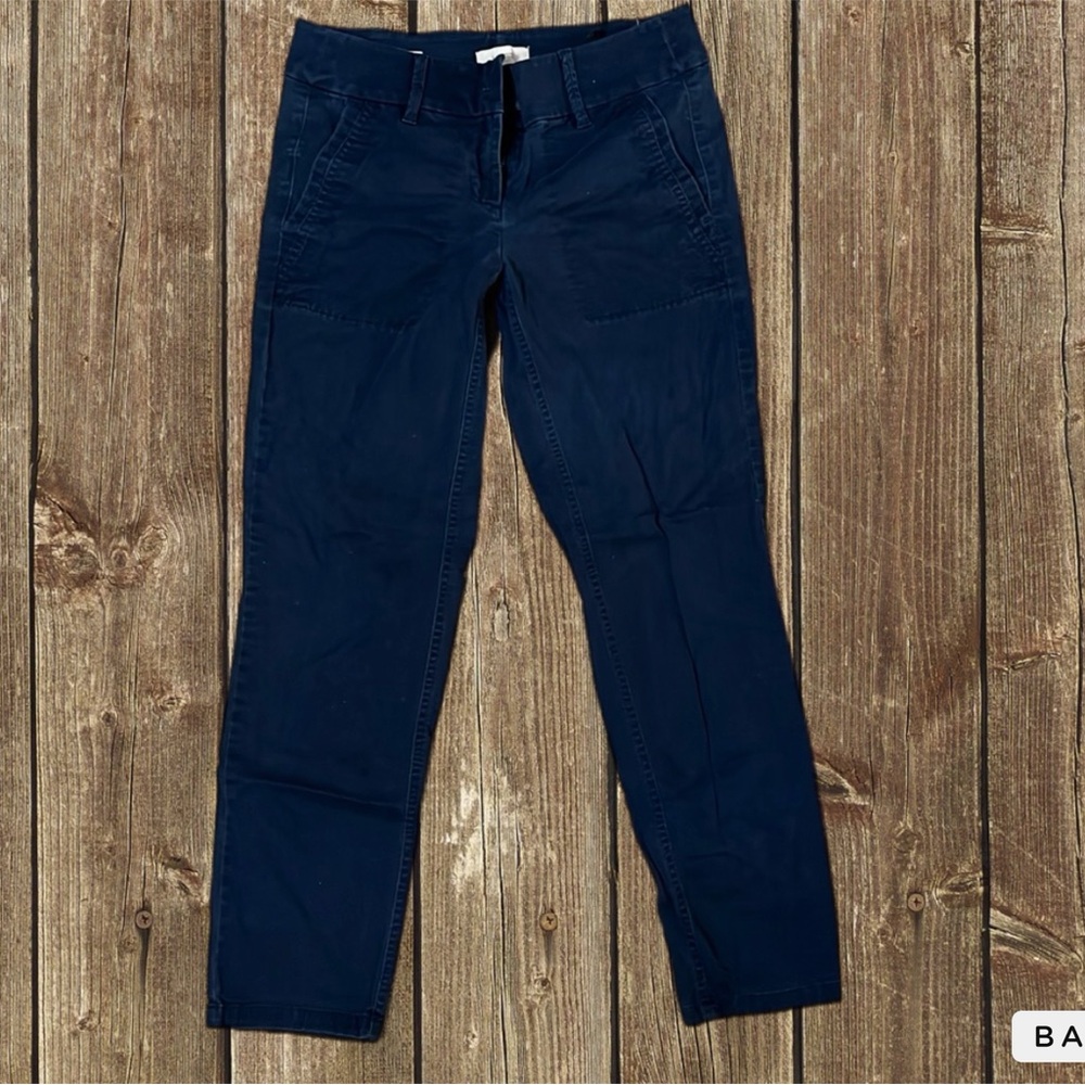 LOFT Modern Roll Cuff Chinos Blue Size 0